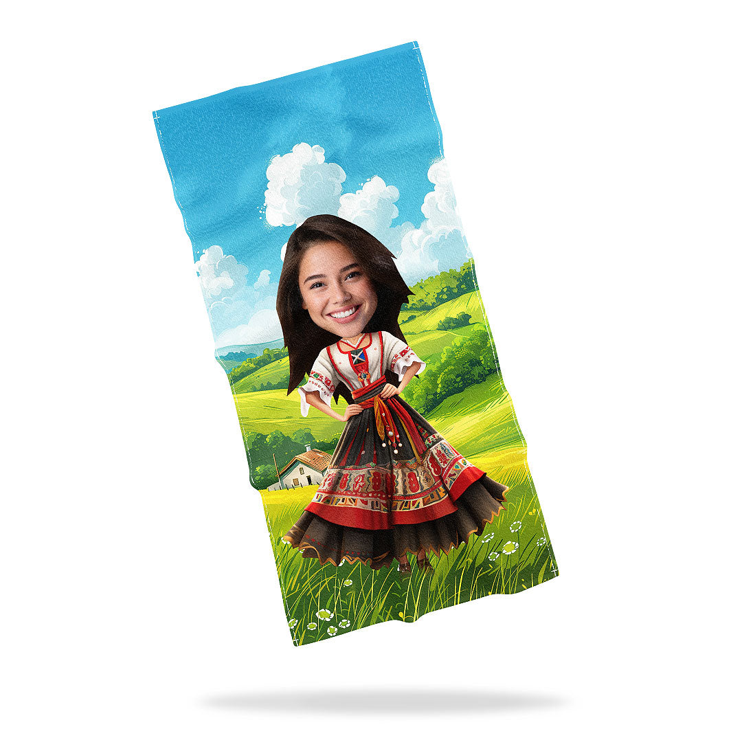 Personalizovaný Ručník s Obličejem "Bulharský Kroje"