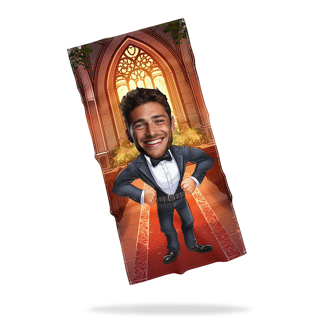 Personalizovaný Ručník s Obličejem "Mladý" a "Nevěsta"