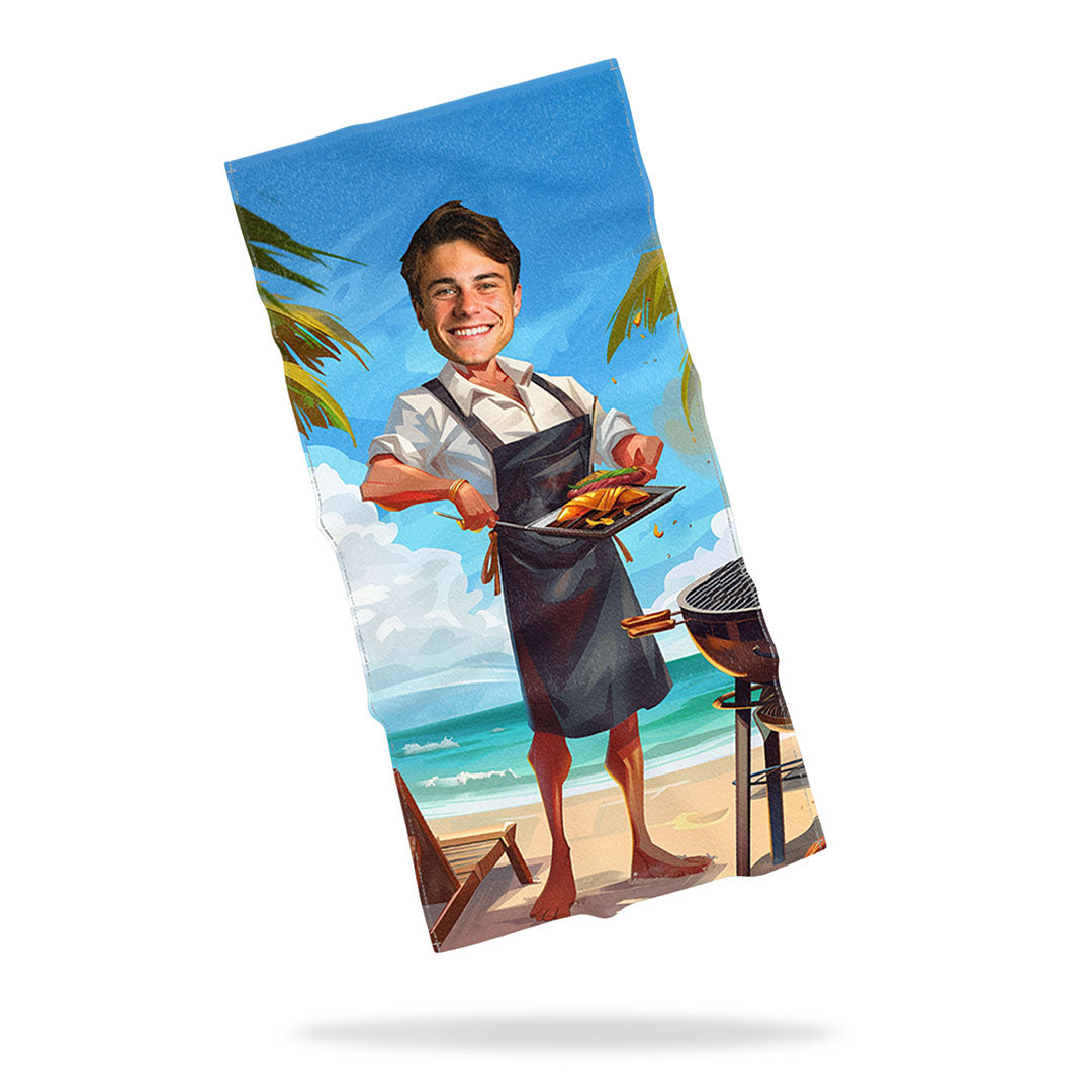 Personalizovaný Ručník s Obličejem "Gril Mistr" 2