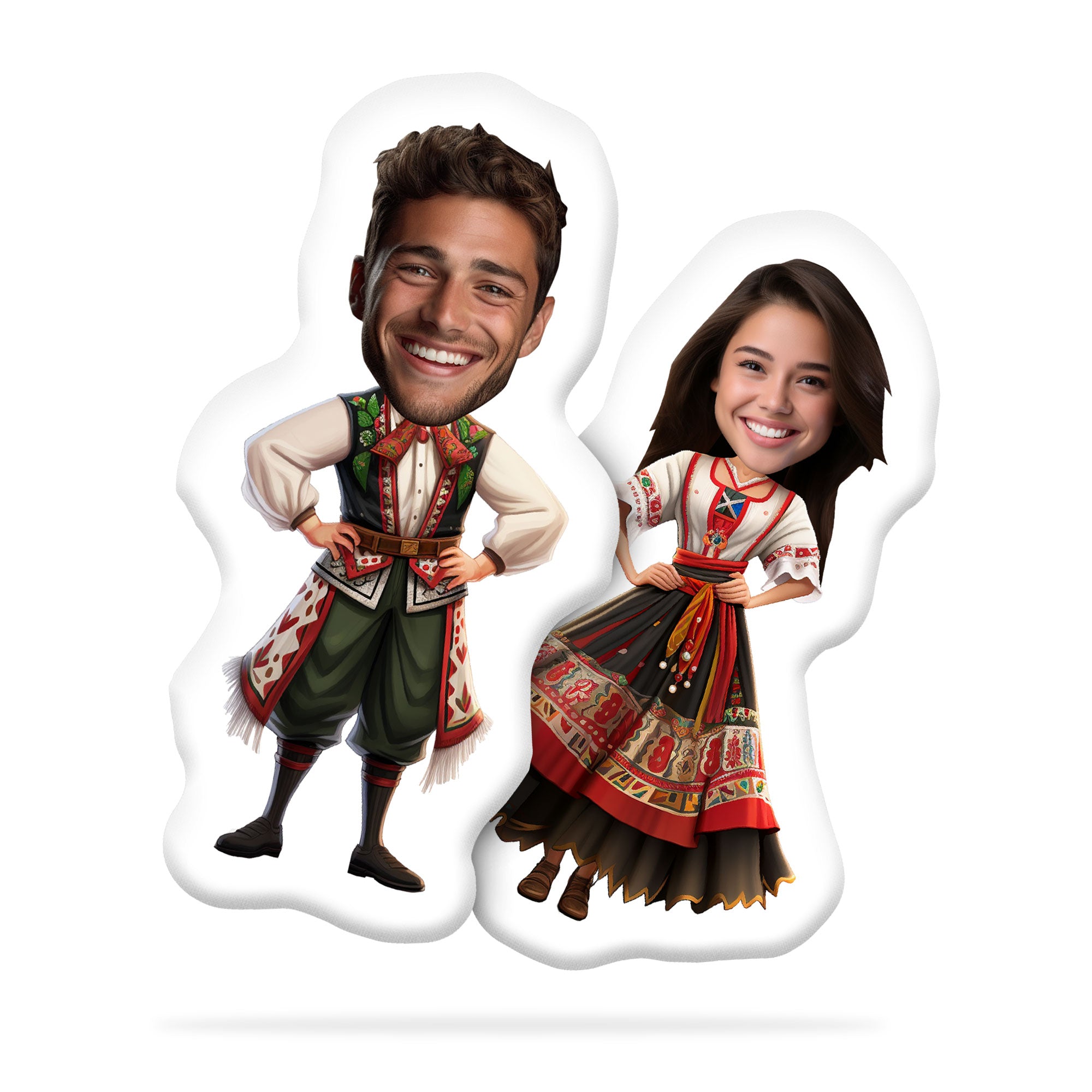 Personalized Pillow with Face 'Bulgarian Costume'