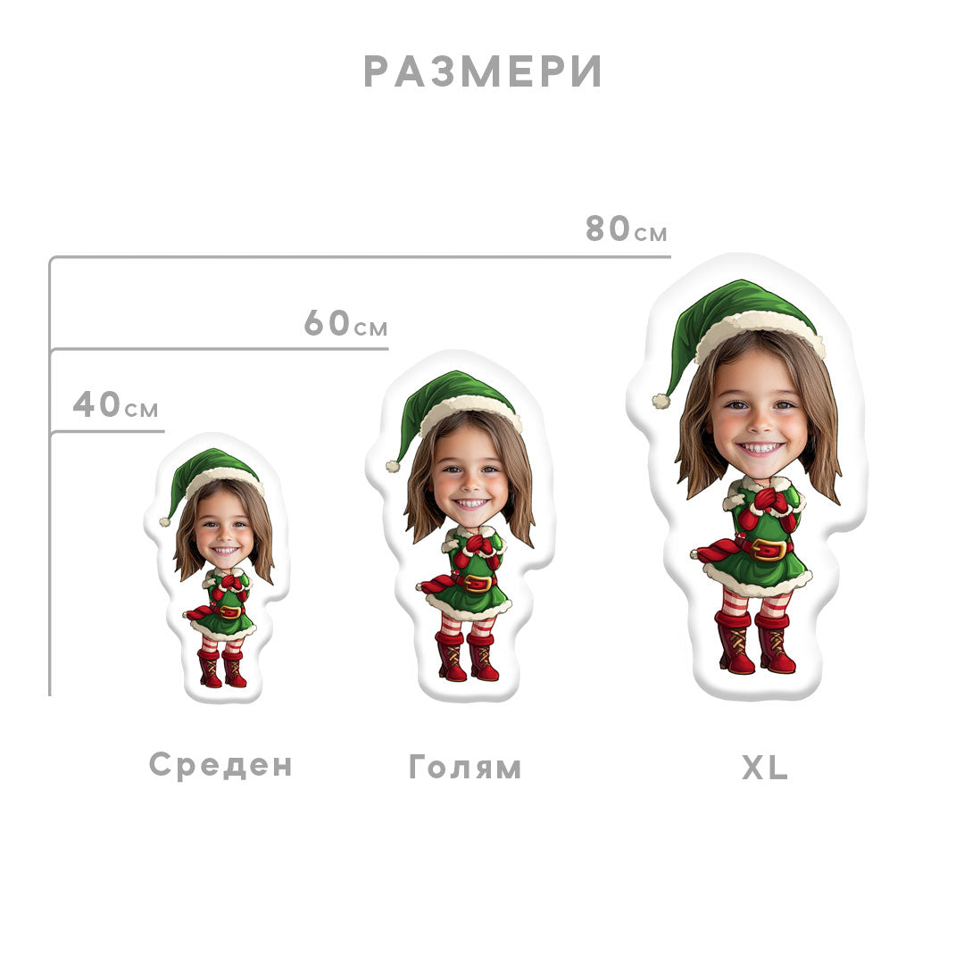 Персонализирана Перница со Лице „Божиќни Џуџиња“