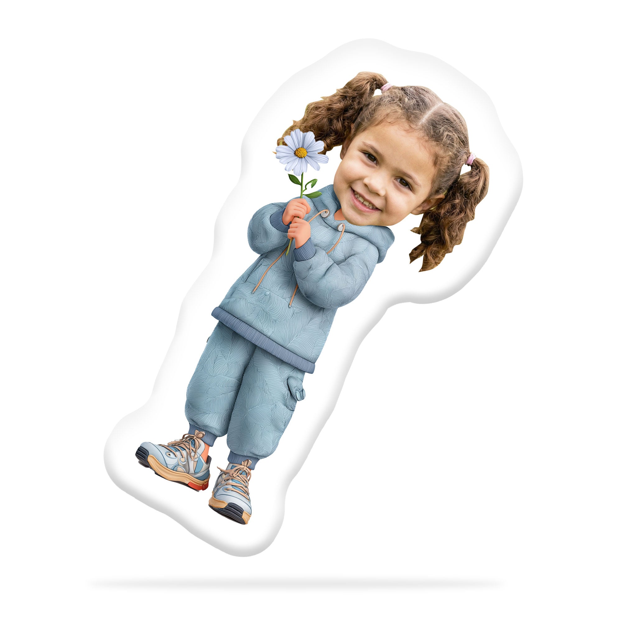 Персонализирана Възглавничка с Лице "Момиченце с цвете"