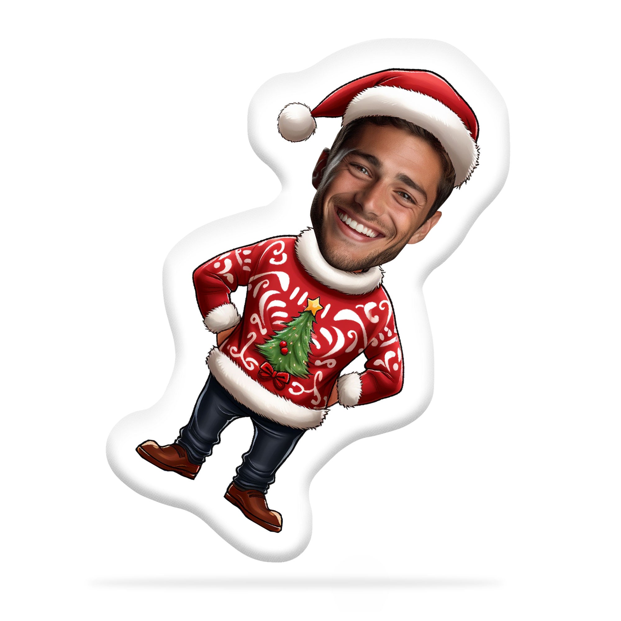 Персонализирана Перница со Лице „Божиќен Џемпер“