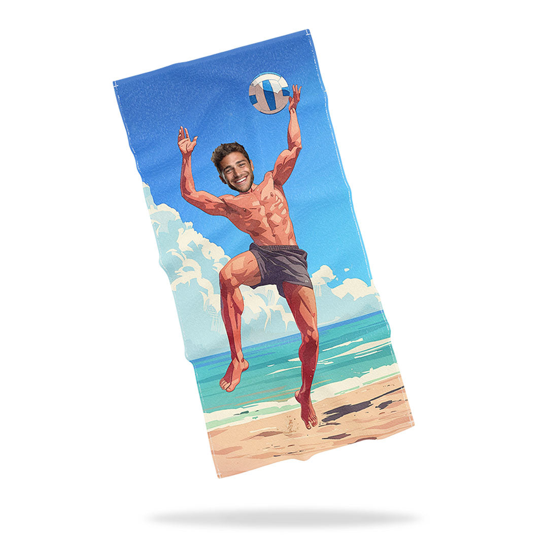 Personalized Face Towel 'Volleyball Player'