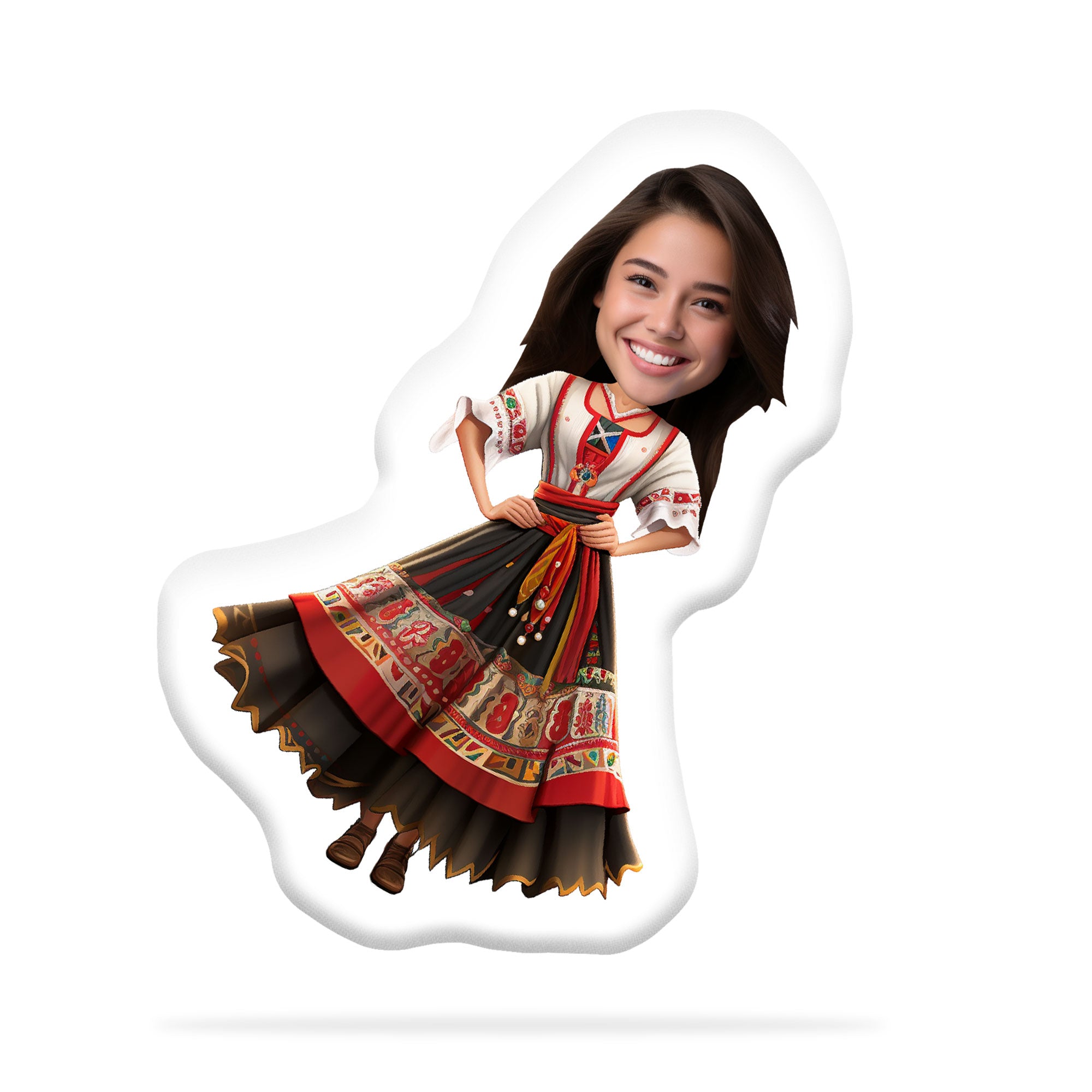 Personalized Pillow with Face 'Bulgarian Costume'