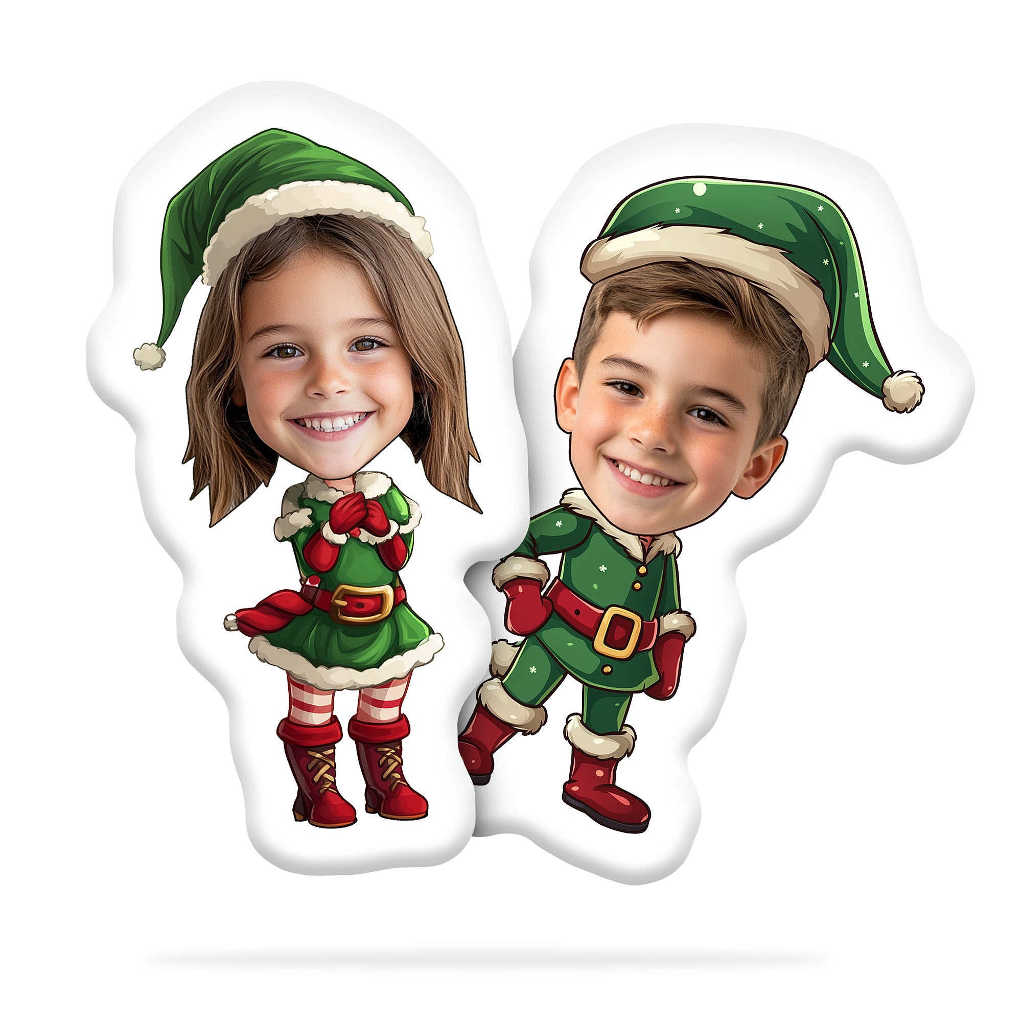 Personalized Pillow with Face 'Christmas Elves'