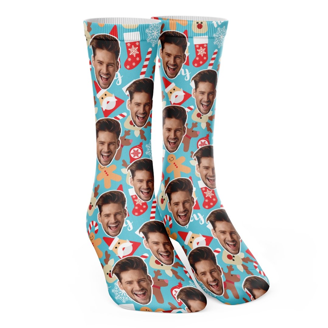 Добави Персонализирани коледни чорапи - My Face On Sox