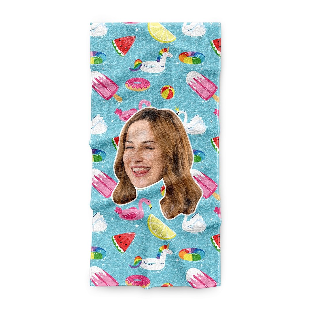 Персонализирана Лятна хавлия с 1 лице - My Face On Sox