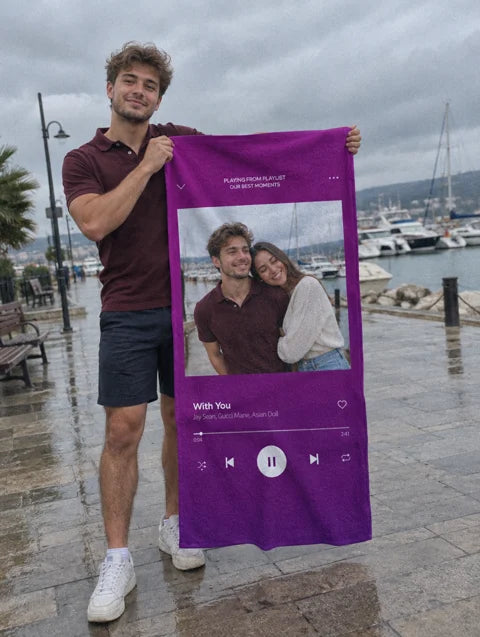 Exemplu de personalizare: Prosop personalizat cu melodia ta preferată — 2