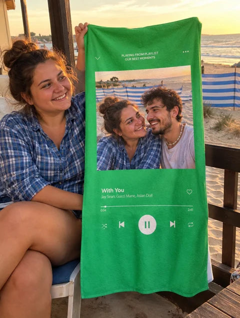 Exemplu de personalizare: Prosop personalizat cu melodia ta preferată — 3